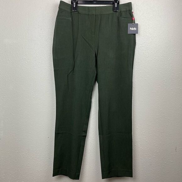NWT Rafaella Green Trousers Size 16 Curvy - Picture 1 of 7